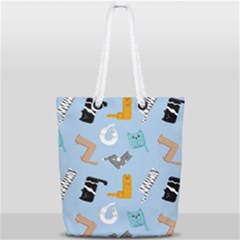 Unusual And Funny Tetris Cats Full Print Rope Handle Tote (small)