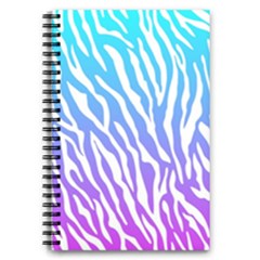 White Tiger Purple & Blue Animal Fur Print Stripes 5 5  X 8 5  Notebook