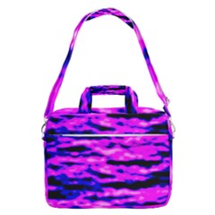 Purple  Waves Abstract Series No6 Macbook Pro Shoulder Laptop Bag (large)