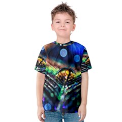 Peacock Feather Drop Kids  Cotton Tee