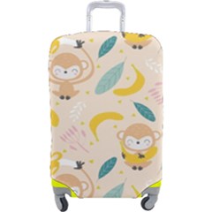 Cute-monkey-banana-seamless-pattern-background Luggage Cover (large)