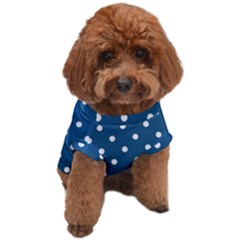 Polka-dots-blue White Dog T-shirt