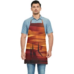 Illustration Golden Tuscany Brown Orange Kitchen Apron