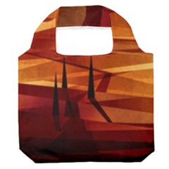 Illustration Golden Tuscany Brown Orange Premium Foldable Grocery Recycle Bag