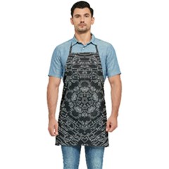 Illustration Black White Rosette Mandala Ornament Wallpaper Kitchen Apron