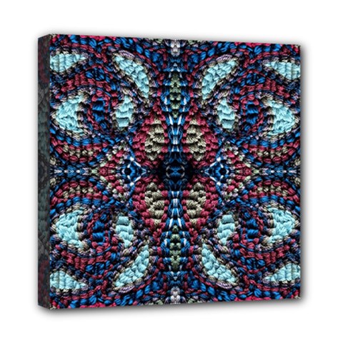 Blue Onn Burgundy Mini Canvas 8  X 8  (stretched)