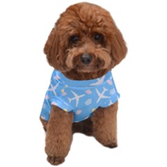 Plane Sky Background Pattern Dog T-shirt