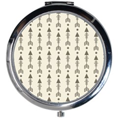 Black And Grey Arrow   Mini Round Mirror