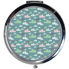 Llama Clouds   Mini Round Mirror