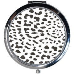 Leopard Print Jaguar Dots Black And White Mini Round Mirror
