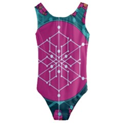 Blockchain Networking Digitization Kids  Cut-out Back One Piece Swimsuit