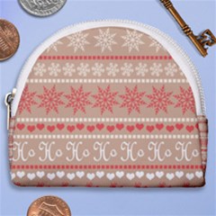 Christmas-pattern-background Horseshoe Style Canvas Pouch