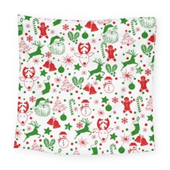Christmas-seamless-green  Square Tapestry (large)