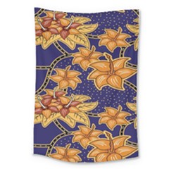 Seamless-pattern Floral Batik-vector Large Tapestry
