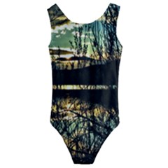 Forest Sunset Dusk Reflection Kids  Cut-out Back One Piece Swimsuit