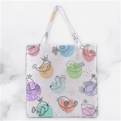 Cartoon-bird-cute-doodle-bird Grocery Tote Bag