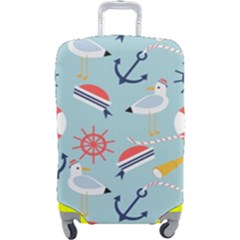 Nautical-marine-symbols-seamless-pattern Luggage Cover (large)