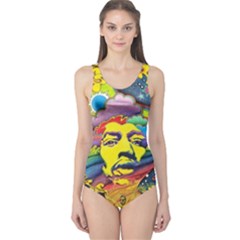 Psychedelic Rock Jimi Hendrix One Piece Swimsuit