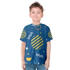 Flat-design-geometric-shapes-background Kids  Cotton Tee