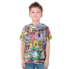 Menton Old Town France Kids  Cotton Tee
