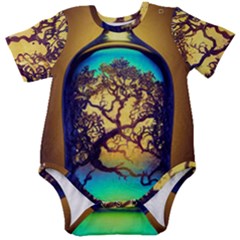 Flask Bottle Tree In A Bottle Perfume Design Baby Short Sleeve Onesie Bodysuit