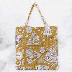 Vector-seamless-pizza-slice-pattern-hand-drawn-pizza-illustration-great-pizzeria-menu-background - Grocery Tote Bag