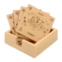 Personalized Horoscope Zodiac Star Name Bamboo Coaster Set View1