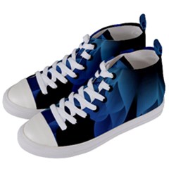 Abstract Blue Background Women s Mid-top Canvas Sneakers