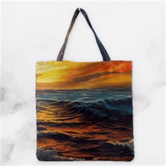 Ocean Sunset Sea Ocean Sunset Grocery Tote Bag