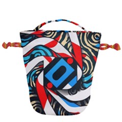 Abstract Background Pattern Drawstring Bucket Bag