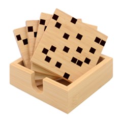Square Plaid Checkered Pattern Bamboo Coaster Set