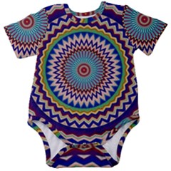 Kaleidoscope Geometric Circles Baby Short Sleeve Bodysuit