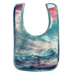 Storm Tsunami Waves Ocean Sea Nautical Nature Painting Baby Bib