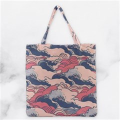 Waves Ocean Sea Water Pattern Rough Seas Grocery Tote Bag