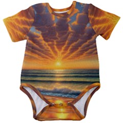 Waves At Sunset Baby Short Sleeve Bodysuit