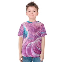 Pink Water Waves Kids  Cotton Tee