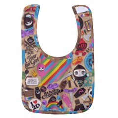 Multicolored Doodle Art Wallpaper Baby Bib