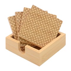 Blue Diamonds Bamboo Coaster Set