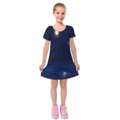 Alien Navi Kids  Short Sleeve Velvet Dress