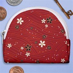 Flowers-106 Horseshoe Style Canvas Pouch