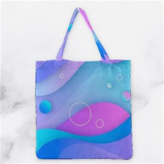 Colorful Blue Purple Wave Grocery Tote Bag