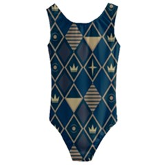 Background Non Seamless Pattern Kids  Cut-out Back One Piece Swimsuit