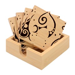 Crazy Pop Art - Doodle Circles   Bamboo Coaster Set