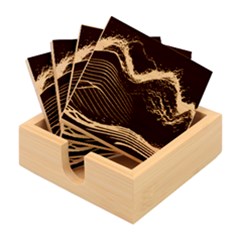 Technology Computer Background Bamboo Coaster Set