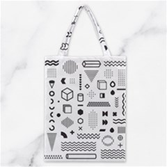 Pattern Hipster Abstract Form Geometric Line Variety Shapes Polkadots Fashion Style Seamless Classic Tote Bag