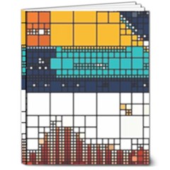 Abstract Statistic Rectangle Classification 8  X 10  Hardcover Notebook