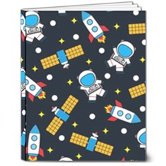 Seamless-adventure-space-vector-pattern-background 8  X 10  Hardcover Notebook