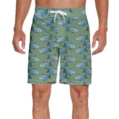Fishes Pattern Background Theme Men s Beach Shorts