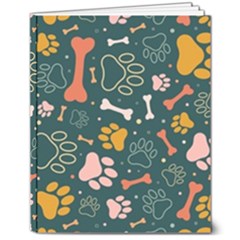 Dog Paw Colorful Fabrics Digitally 8  X 10  Hardcover Notebook