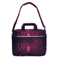 Peacock Pink Black Feather Abstract Macbook Pro 16  Shoulder Laptop Bag